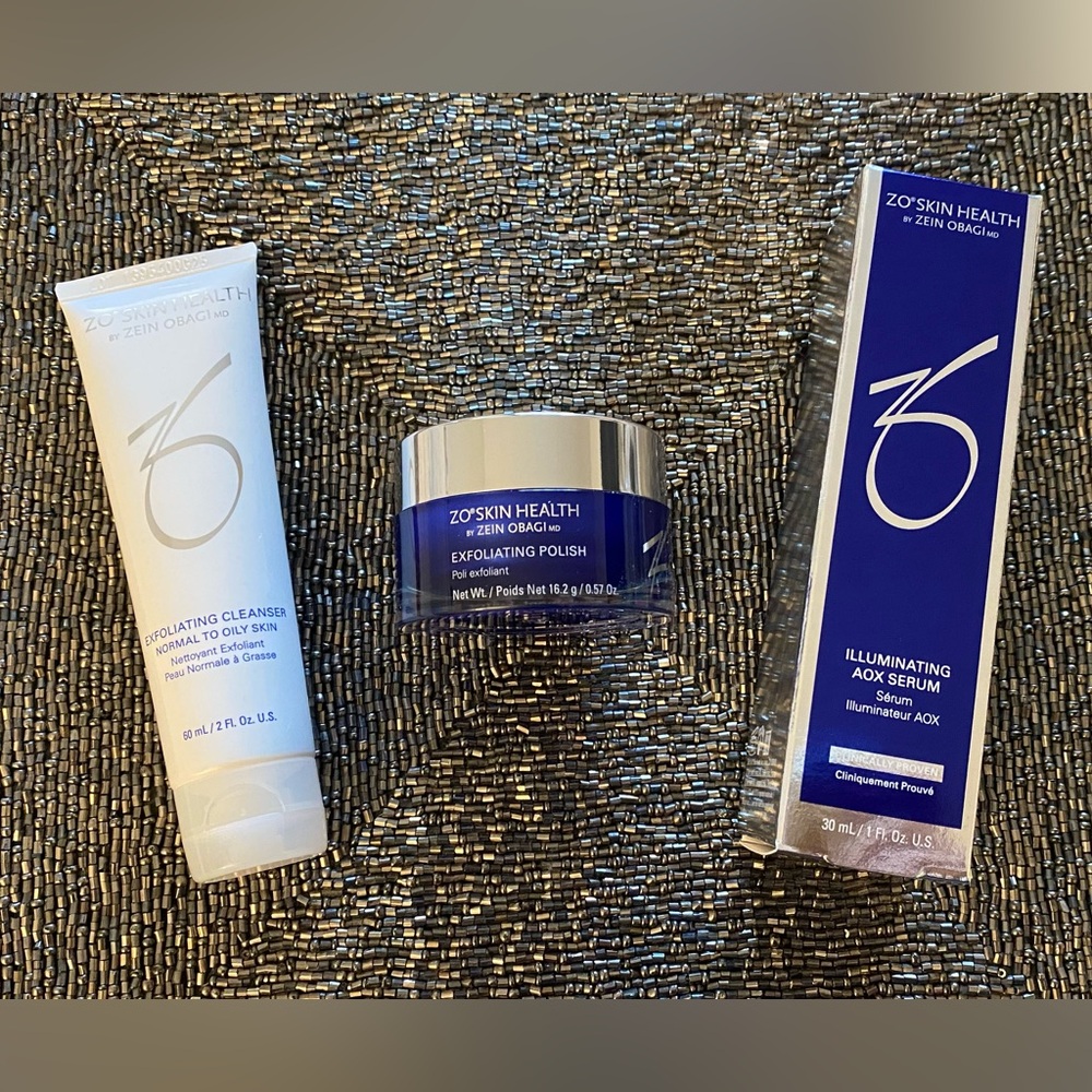 💙 ZO SKIN HEALTH Exfoliating Cleanser • Exfoliating Polish • AOX Serum 💙